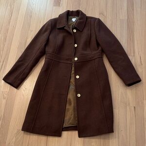 Brown J Crew Wool Coat